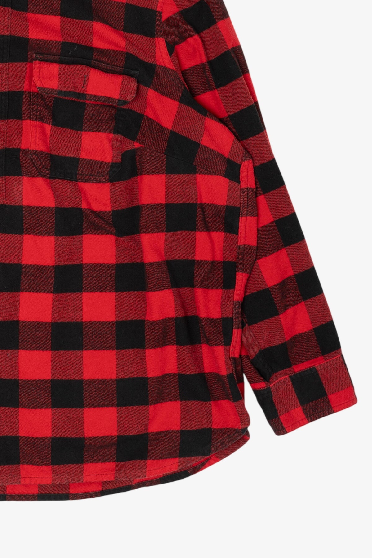 Vintage Red Plaid Chaps Half Zip Flannel Shirt (2000s)
