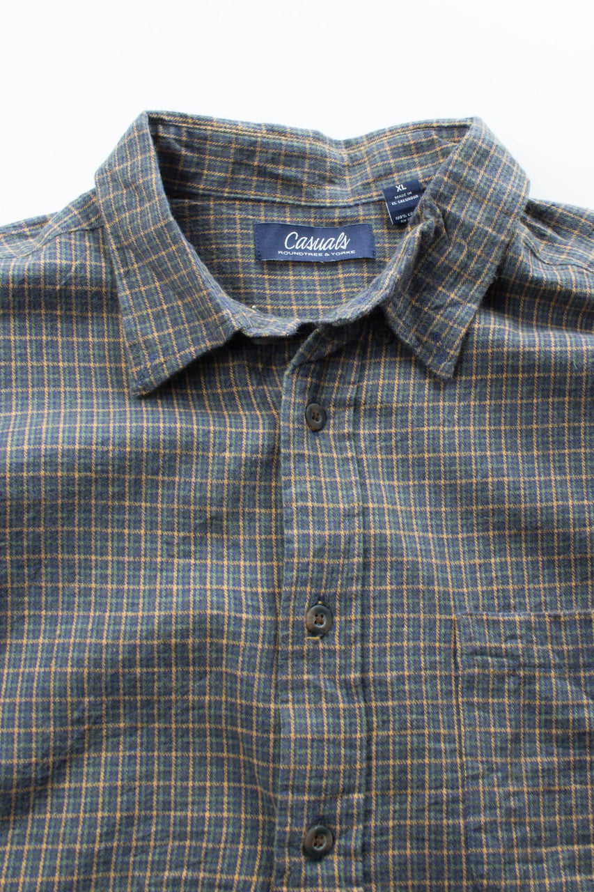 Angle Cropped Checkered Flannel Shirt