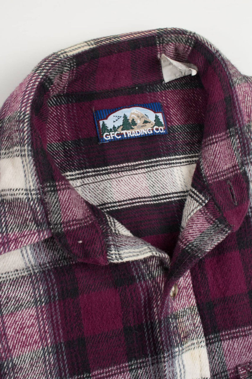 Vintage Plum Thick Flannel Shirt 3580