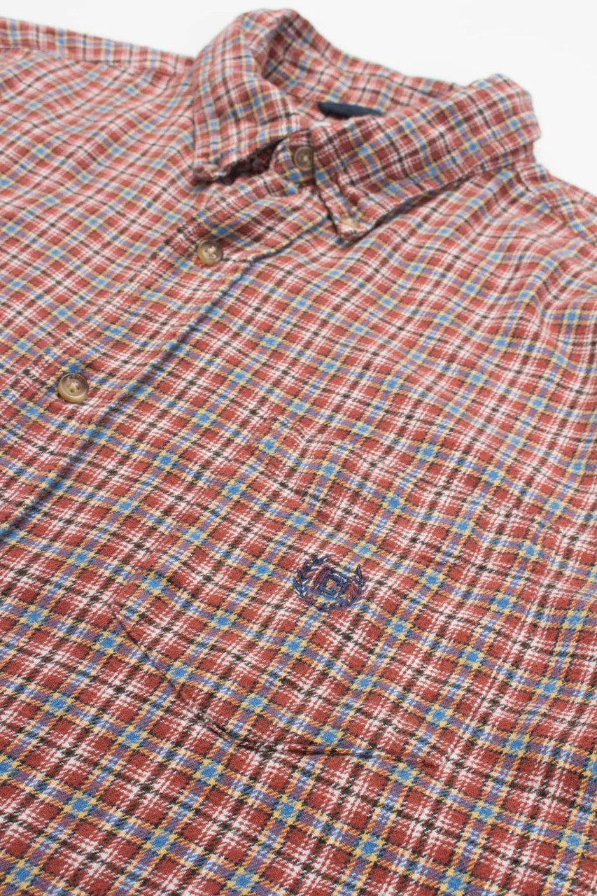 Rust Plaid Chaps Flannel Shirt 3700