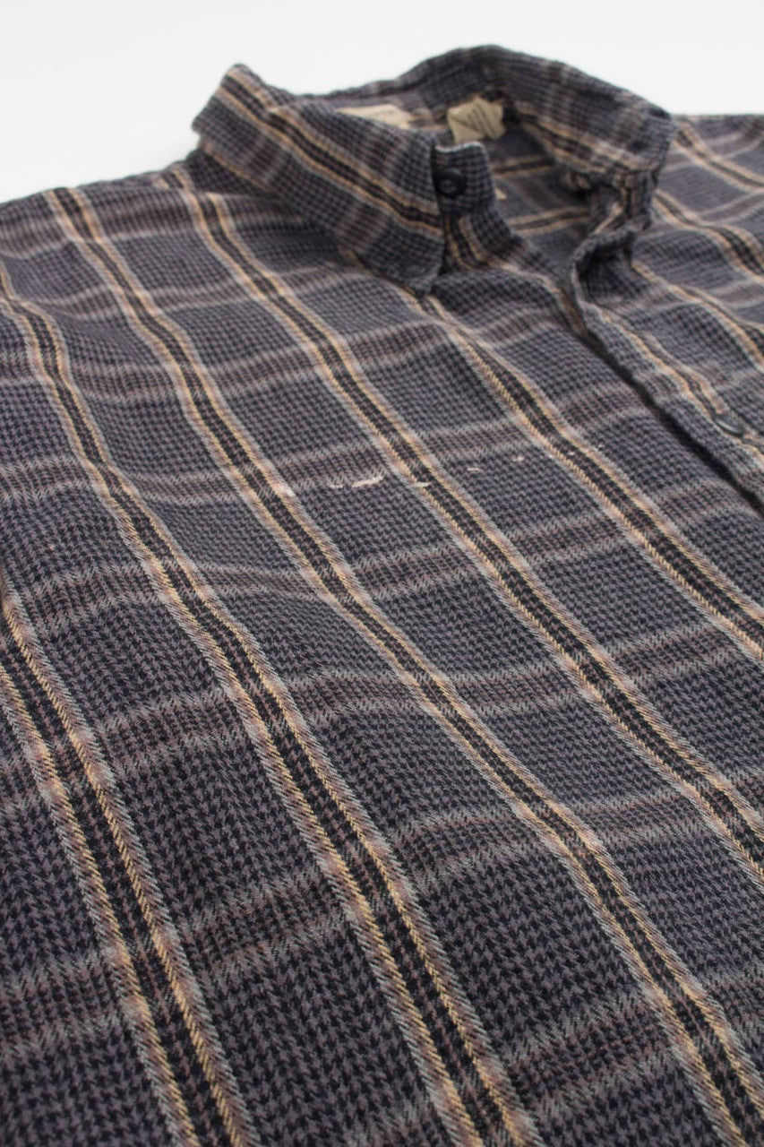 Houndstooth Plaid Van Heusen Flannel Shirt 3703