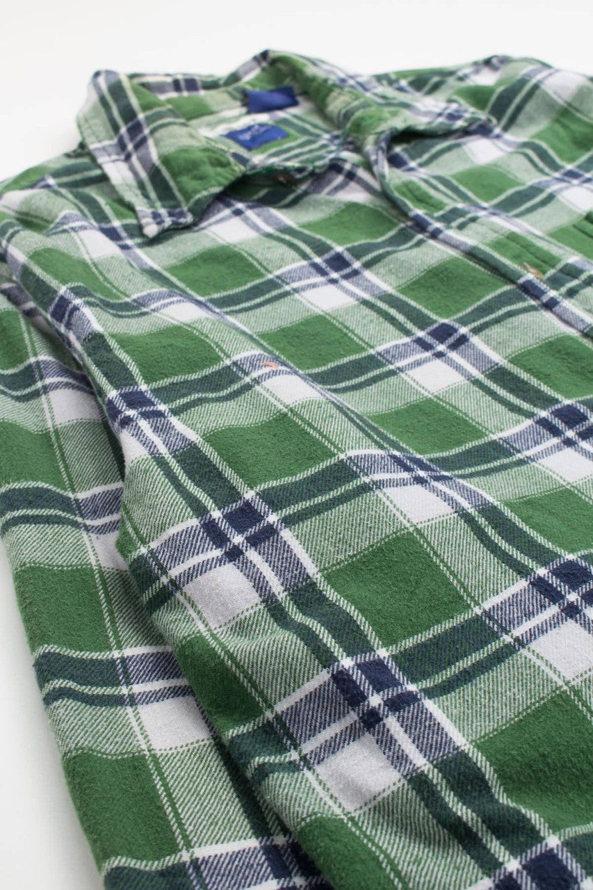 Green Basic Editions Flannel Shirt 3707