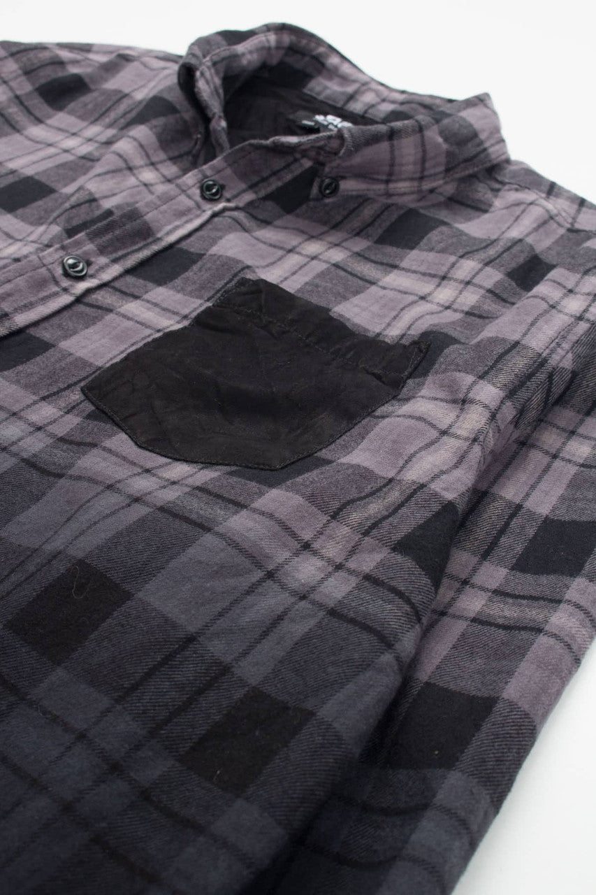 Black Ombre Wht Space Flannel Shirt 3725