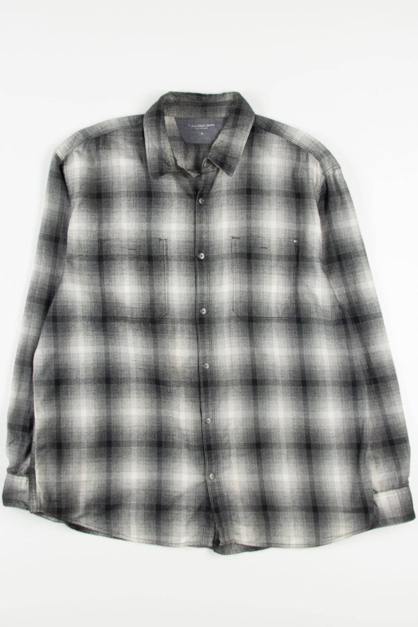 Black Plaid Calvin Klein Flannel Shirt 3813