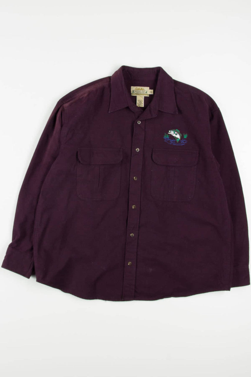 Embroidered Bass Cabela's Flannel Shirt 3835