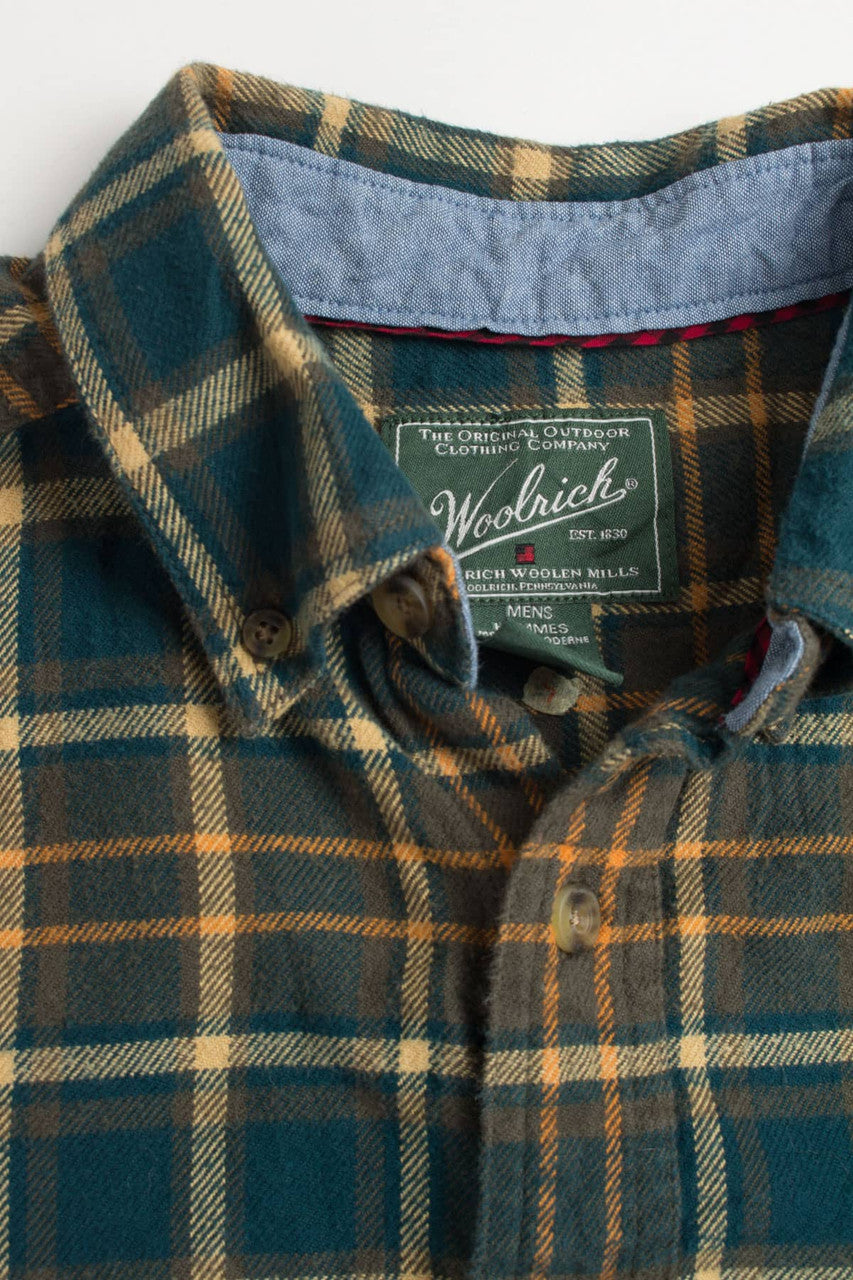 Green Woolrich Flannel Shirt 3843