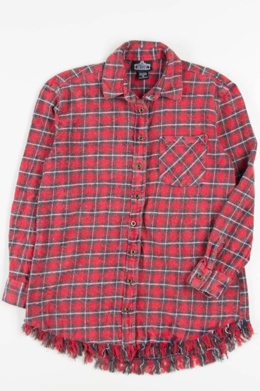 Frayed Hem Angie Flannel Shirt 3862