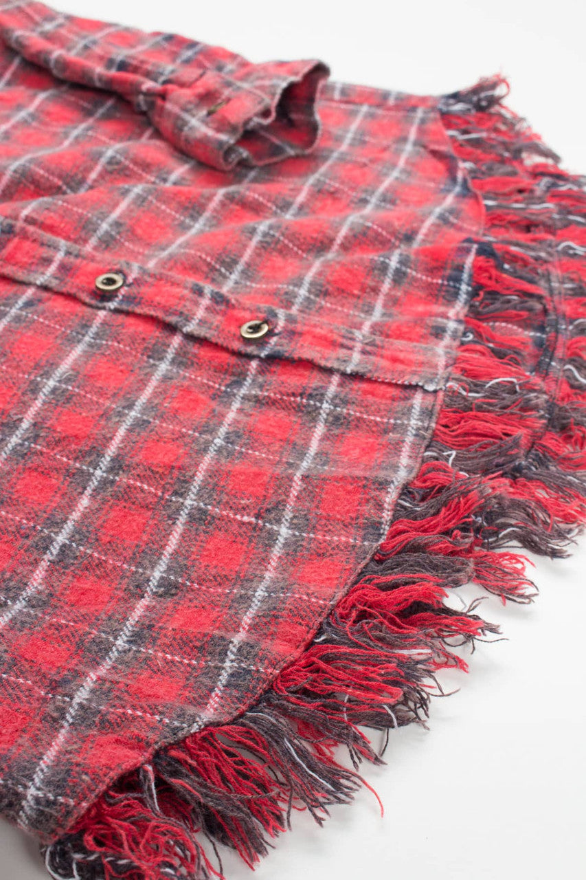 Frayed Hem Angie Flannel Shirt 3862