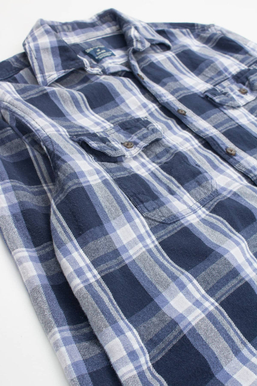 Navy Faded Glory Flannel Shirt 4010
