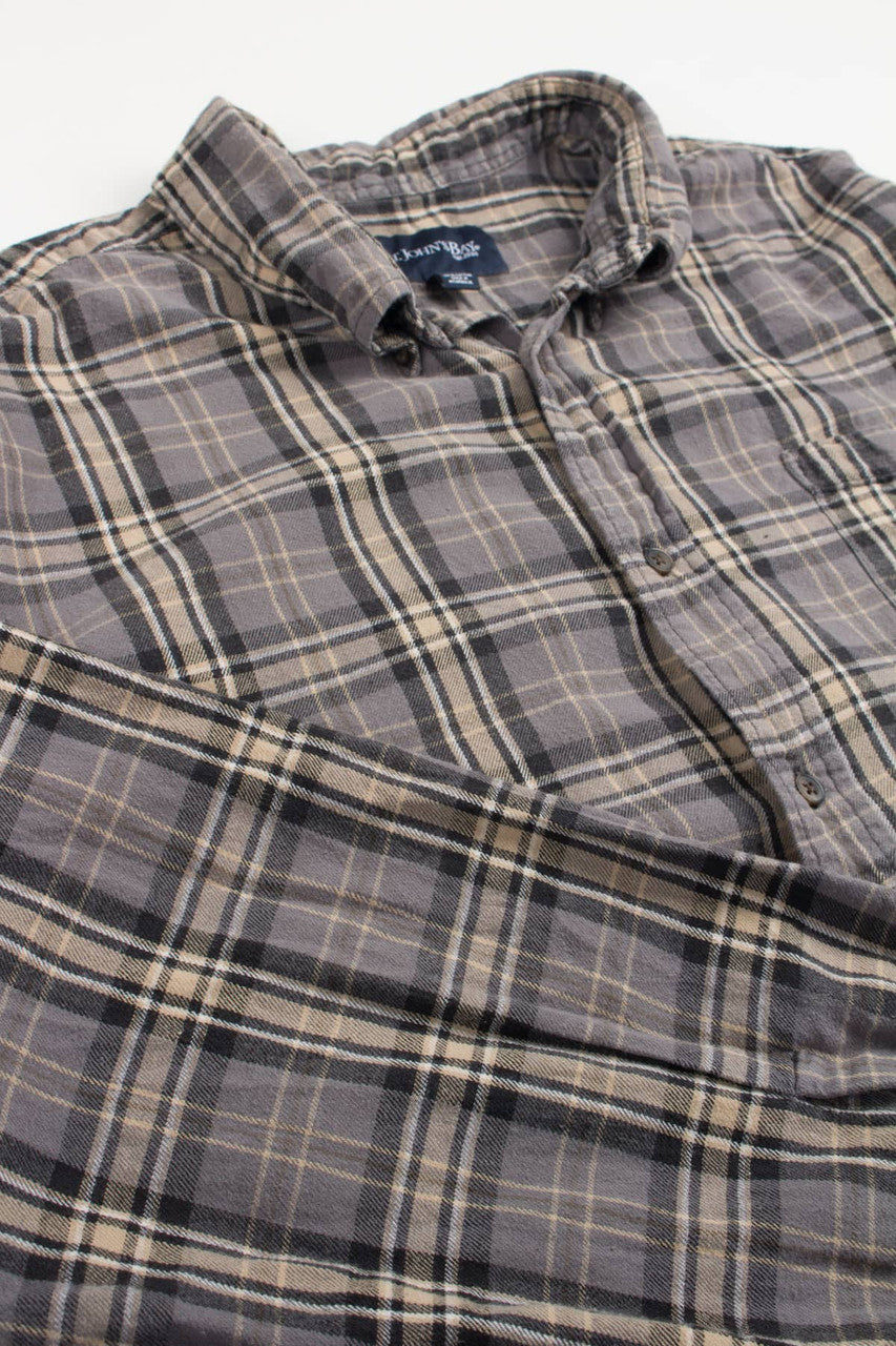 Grey St. John's Bay Flannel Shirt 4011