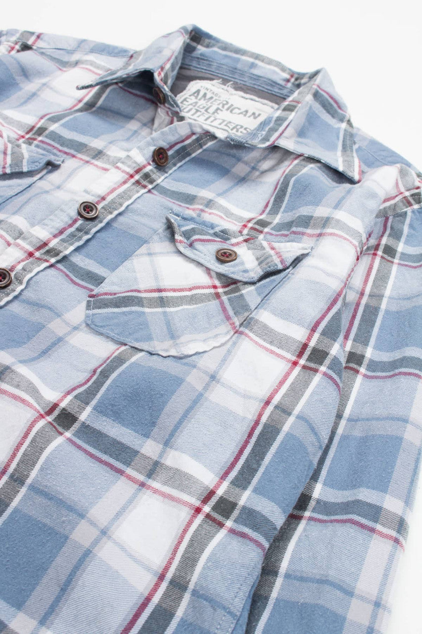 Blue American Eagle Outfitters Flannel Shirt 4017