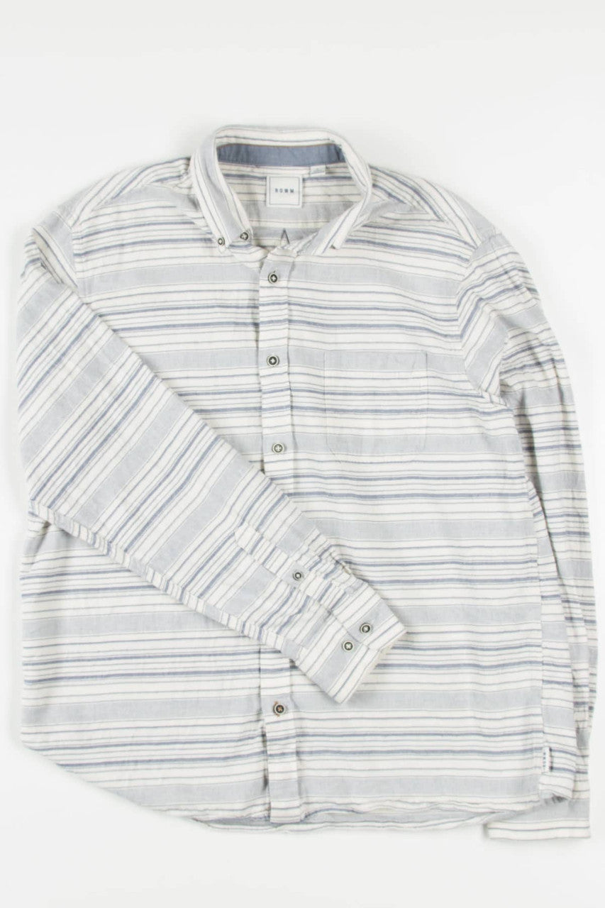 White Striped Flannel Shirt 4081