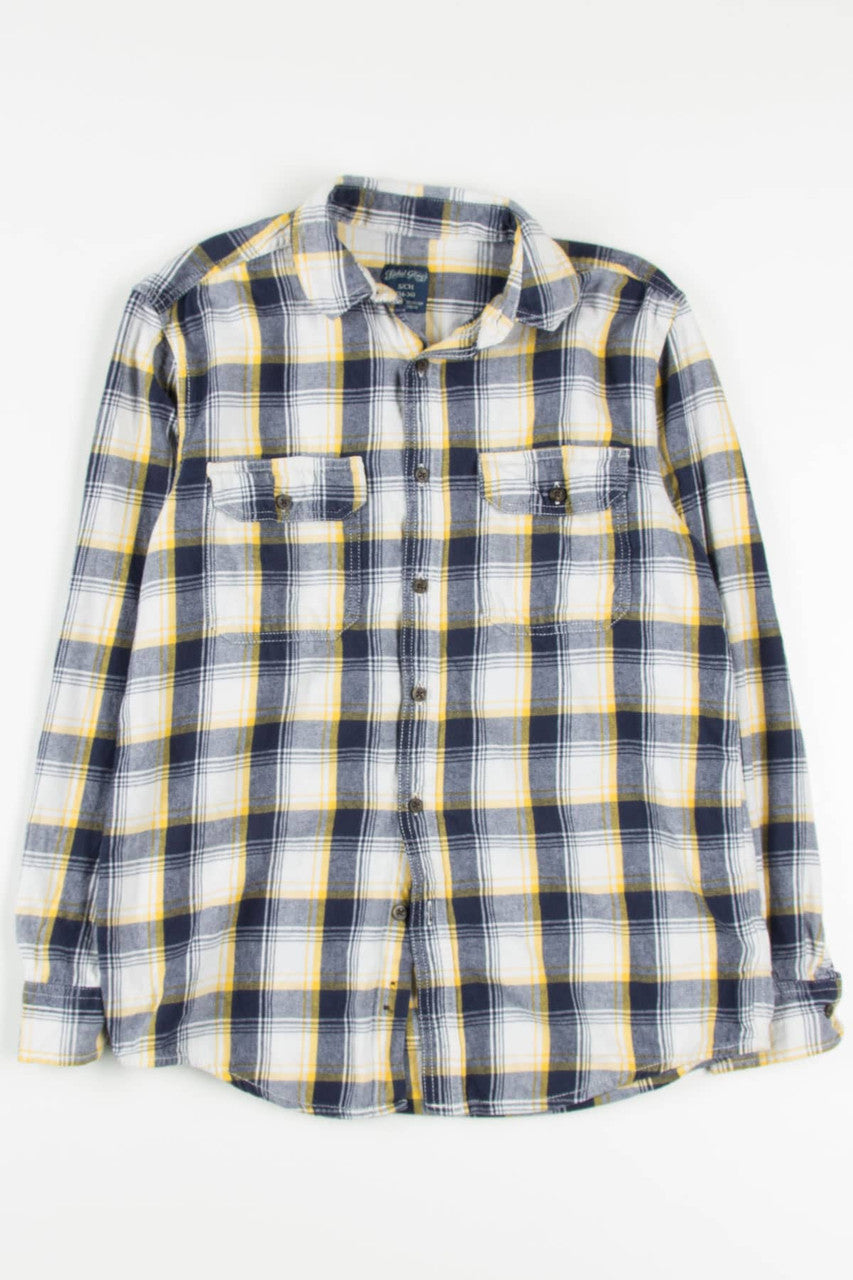 White Faded Glory Flannel Shirt 4086