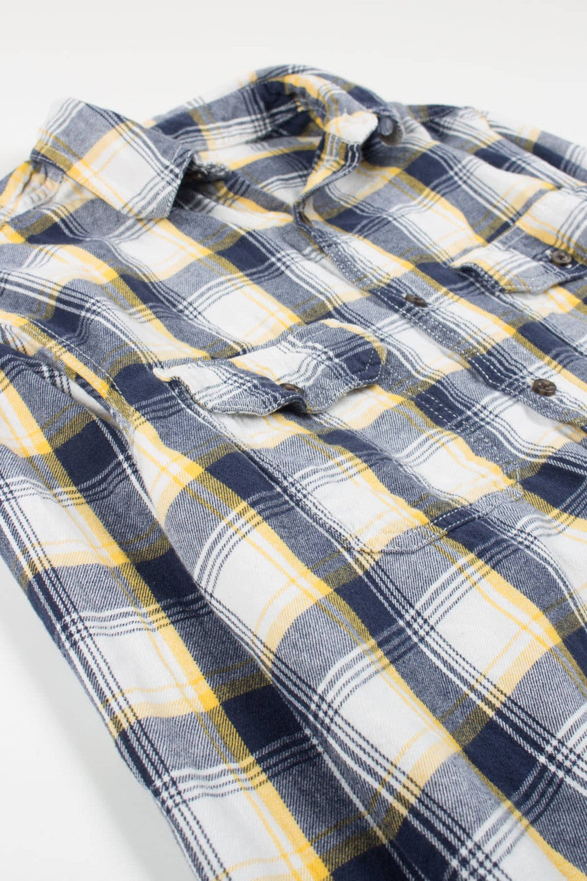 White Faded Glory Flannel Shirt 4086