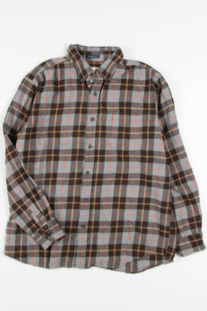 Grey & Brown St. John's Bay Flannel Shirt 4092