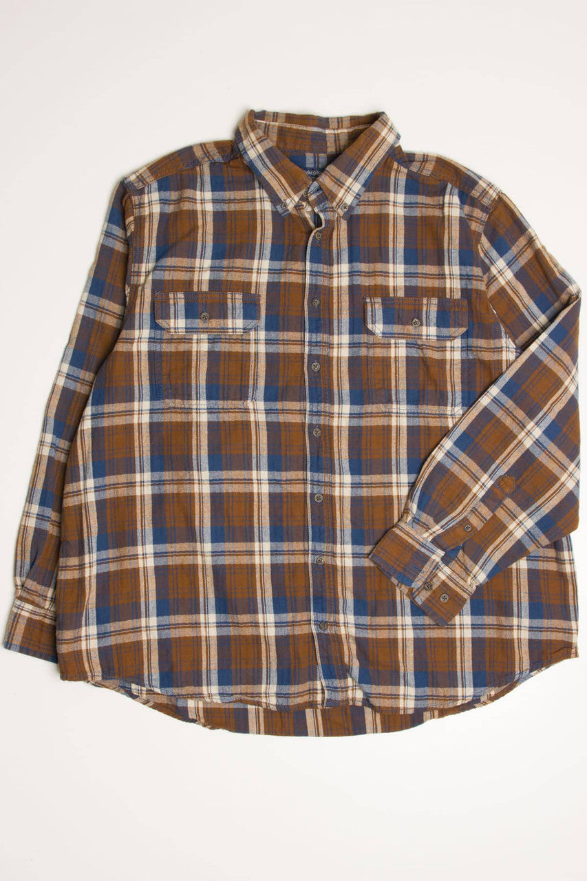Brown Faded Glory Flannel Shirt 4190
