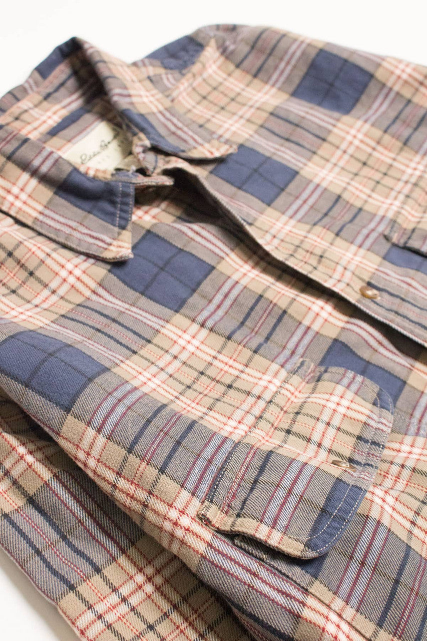 Beige & Blue Eddie Bauer Flannel Shirt