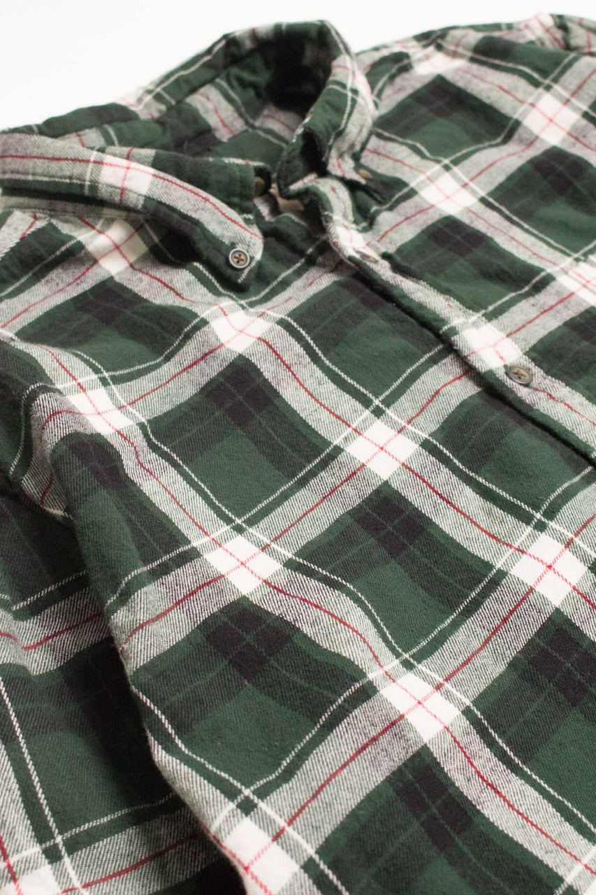 Green Plaid St. John's Bay Flannel Shirt 4195