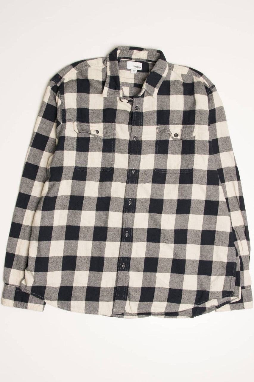 Black & Ecru Sonoma Flannel Shirt 4218