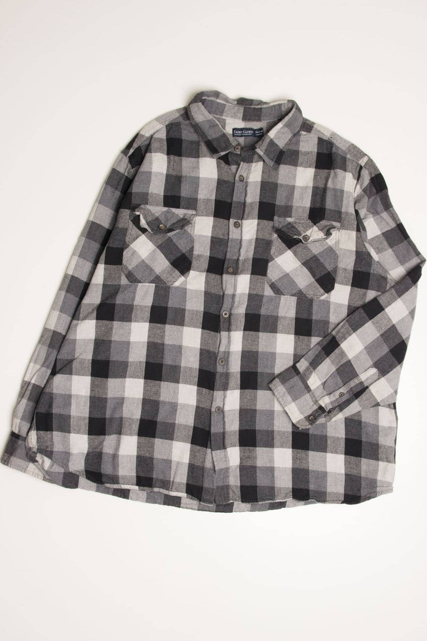 Black Faded Glory Flannel Shirt 4225