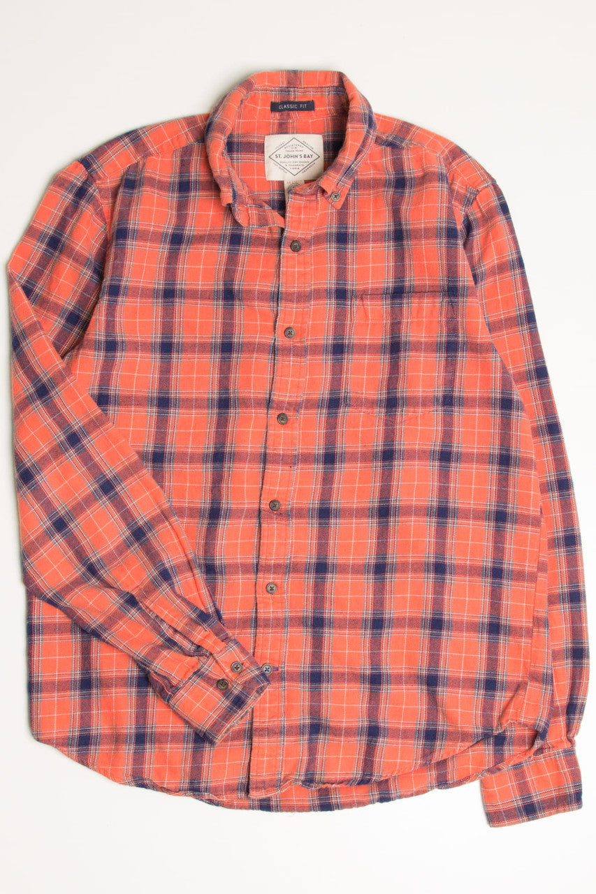 St.John's Bay Flannel Shirt USA製 Orange St. John's Bay Flannel Shirt 4347 – Ragstock