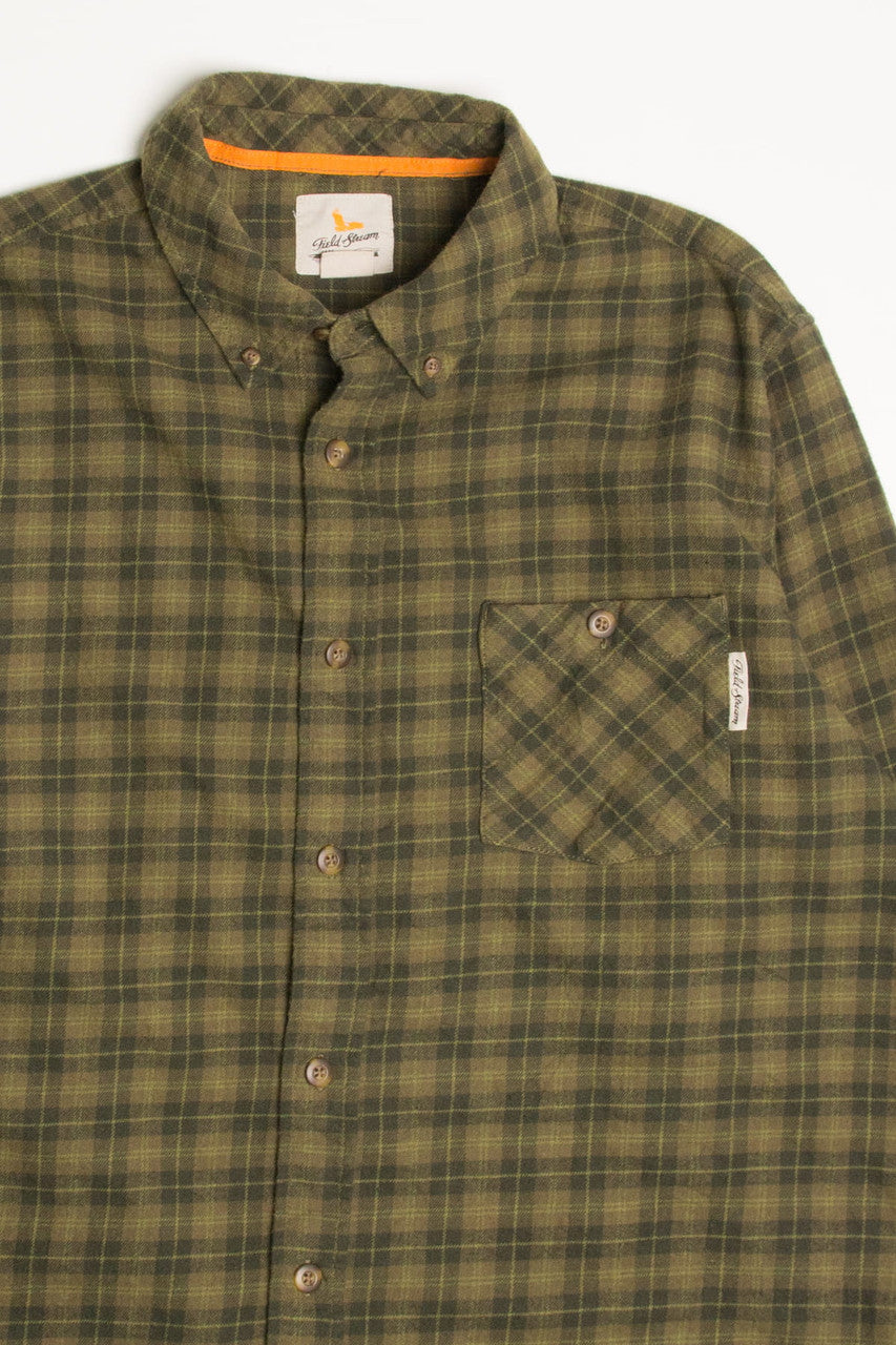 Olive Field & Stream Flannel Shirt 4357