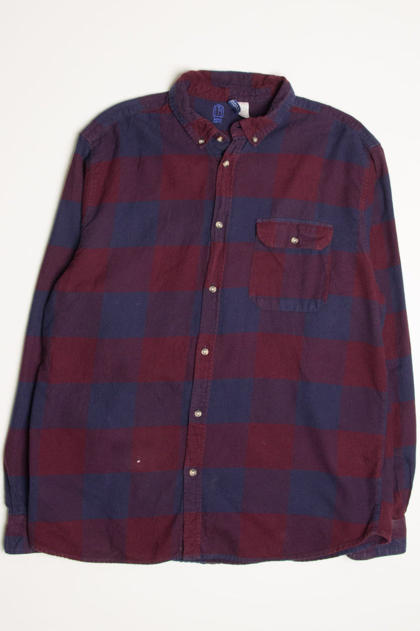 Burgundy & Navy Flannel Shirt 4368