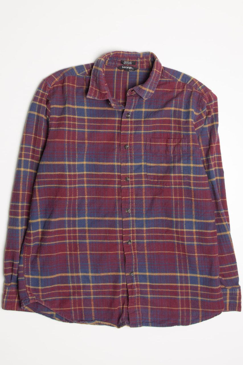 Burgundy George Flannel Shirt 4388