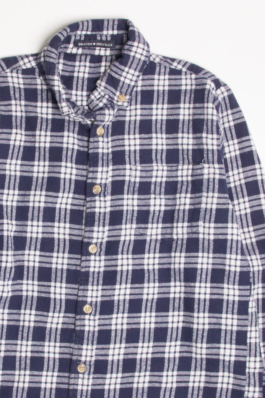 Navy Brandy Melville Flannel Shirt 4399