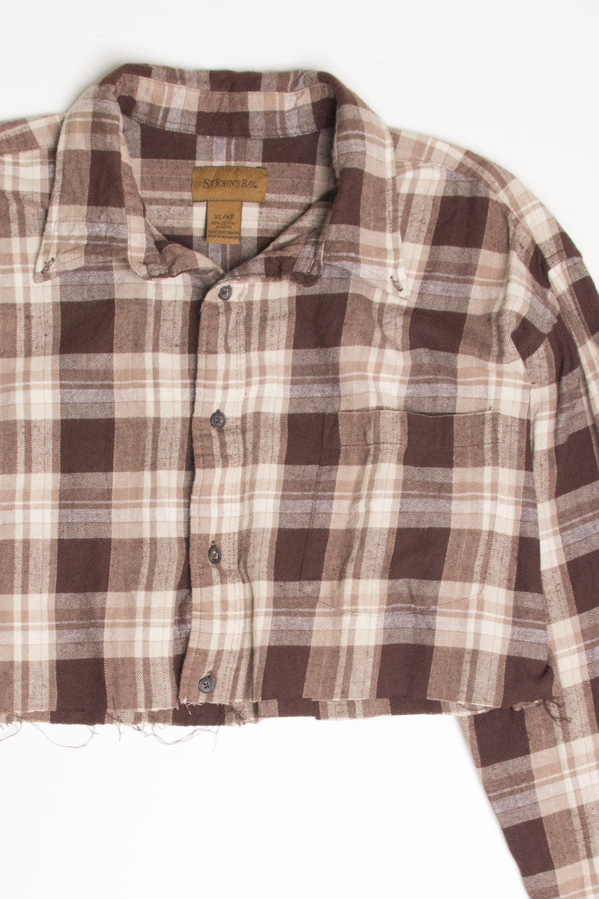 St. John's Bay Cropped Flannel Shirt 4404