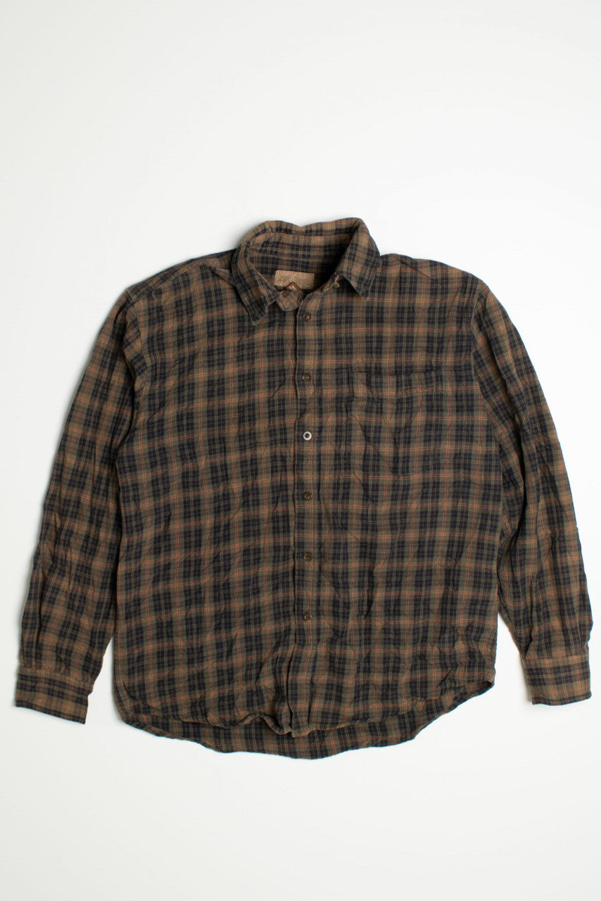 Vintage Dark Green Flannel Shirt