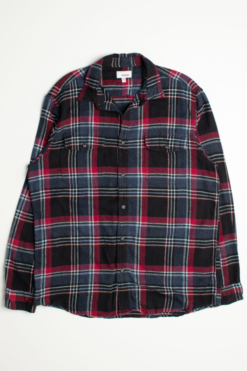 Vintage Red Blue and Black Sonoma Flannel Shirt