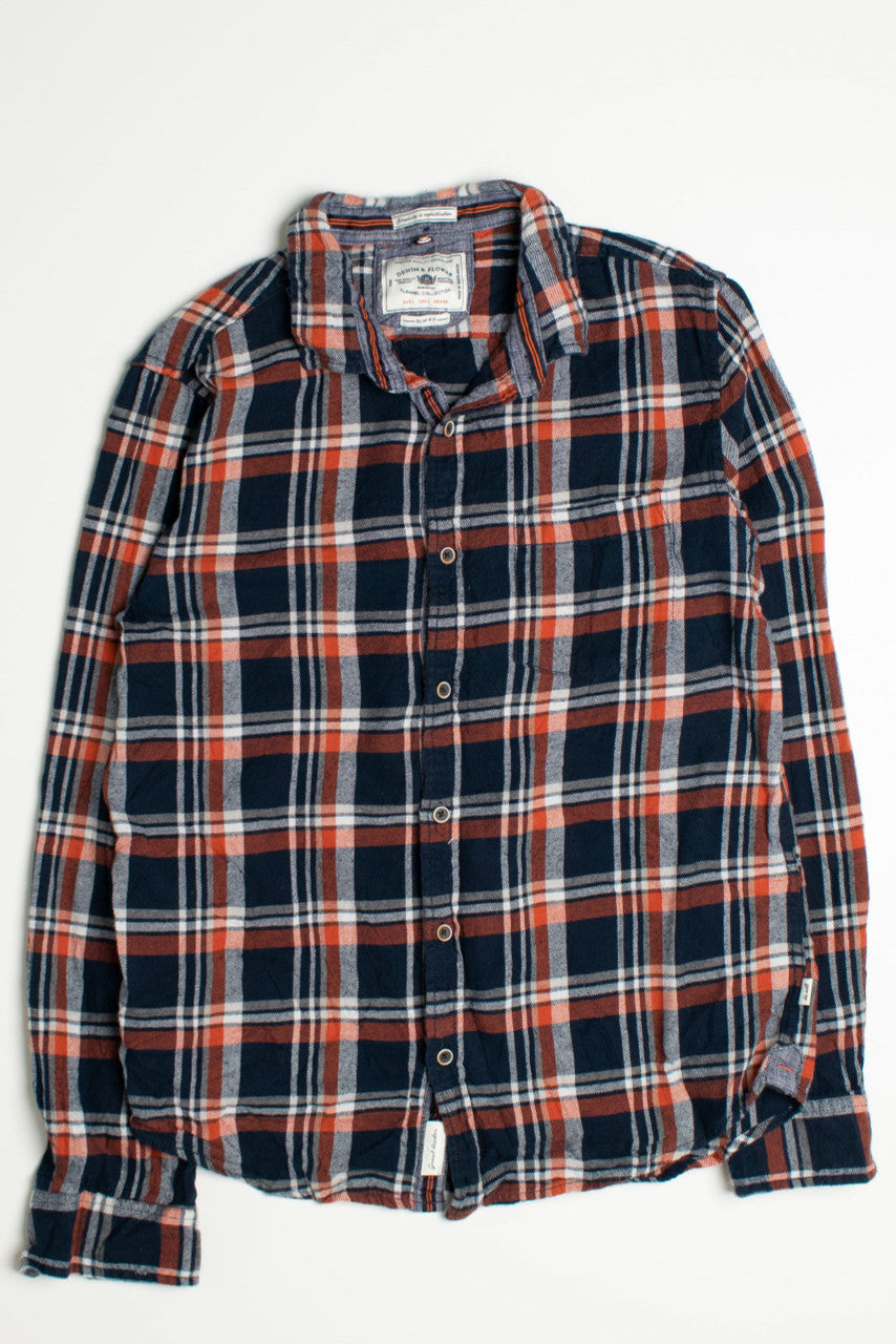 Vintage Denim & Flower Flannel Shirt