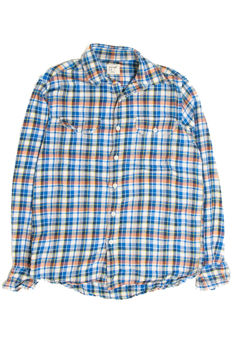 Bright Blue Old Navy Flannel Shirt