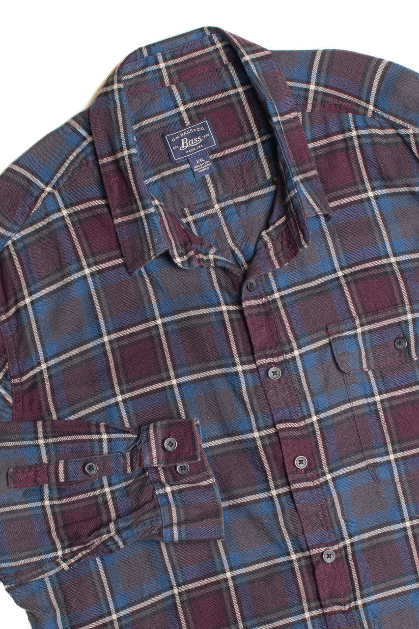 G.H. Bass & Co. Blue and Purple Flannel Shirt 5198