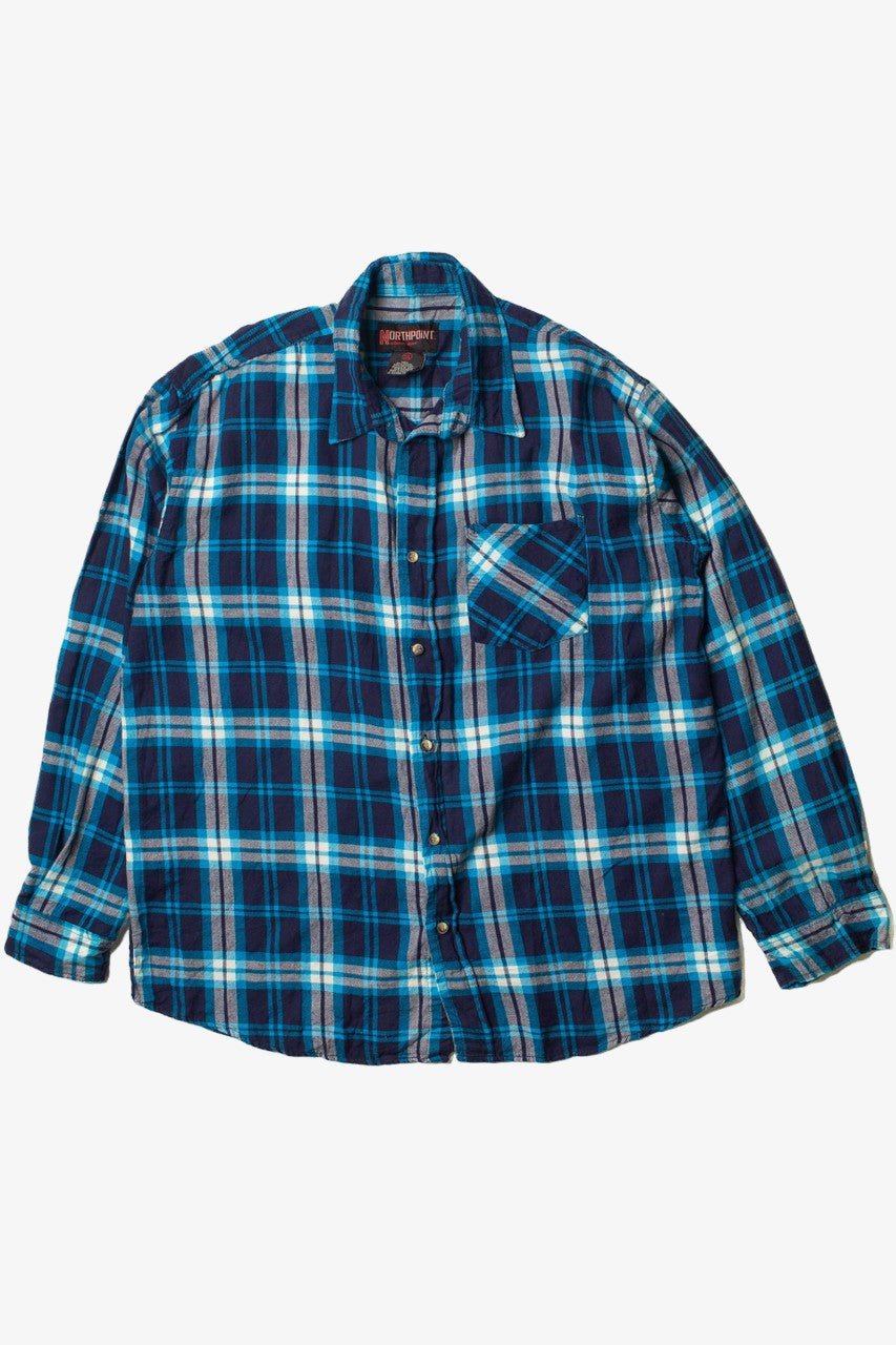 Vintage Bright Blue Northpoint Flannel Shirt