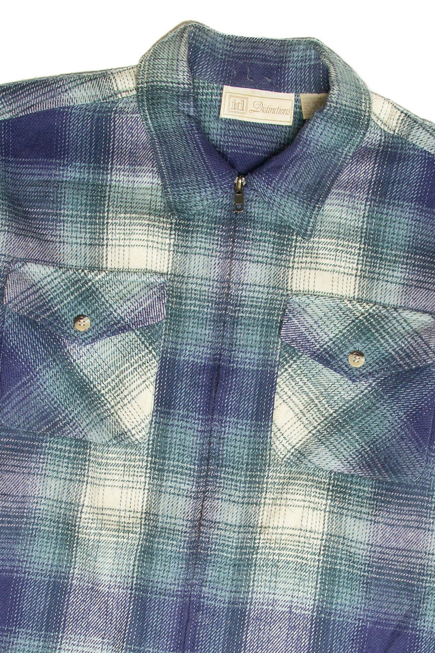 Vintage Zip Up Flannel Shirt
