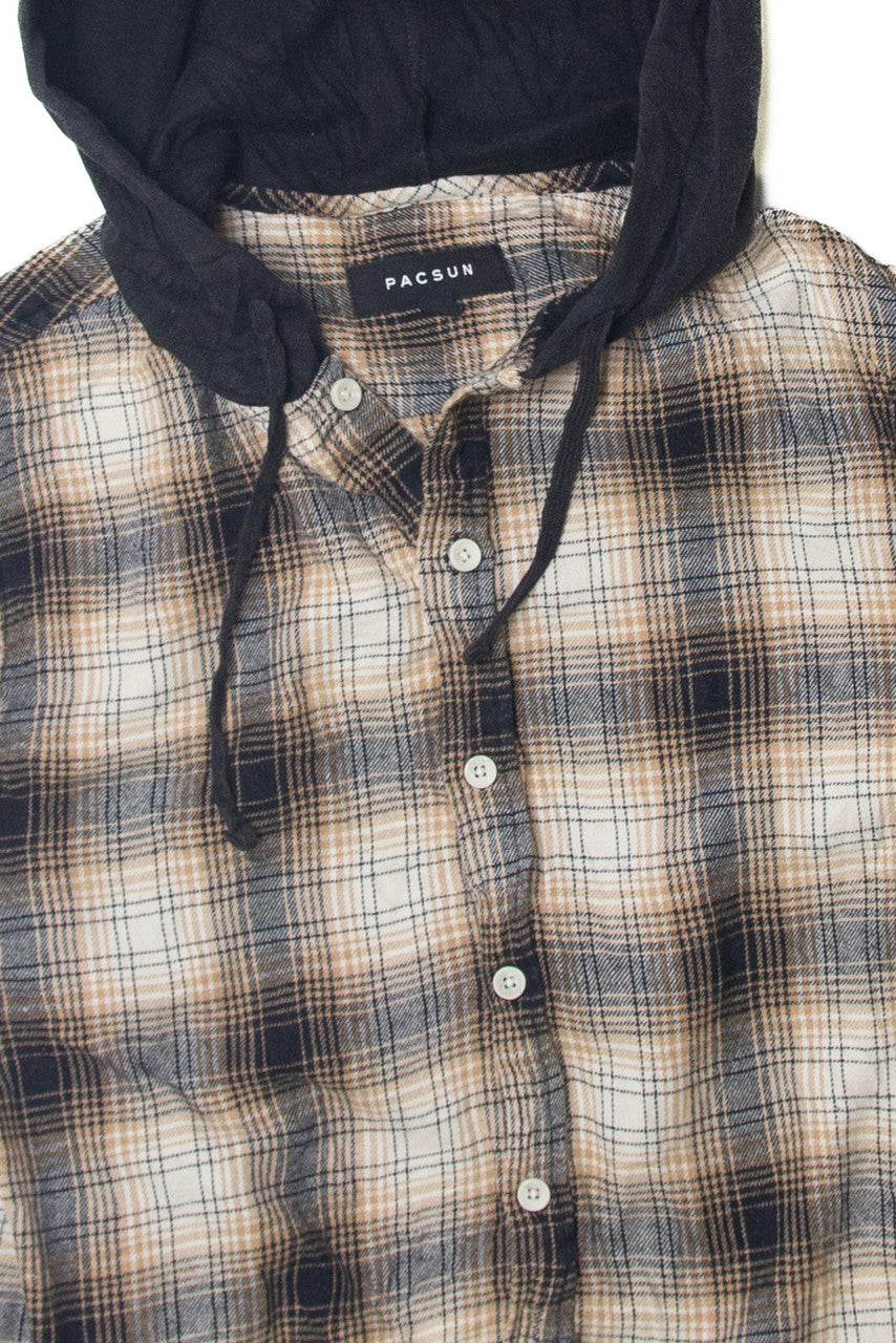 Pacsun Hooded Flannel Shirt