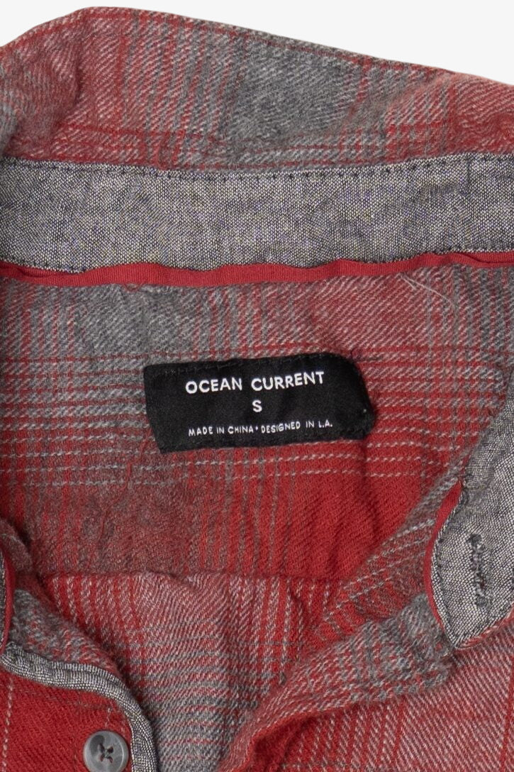 Red And Gray Ocean Current Flannel Shirt (2020s)