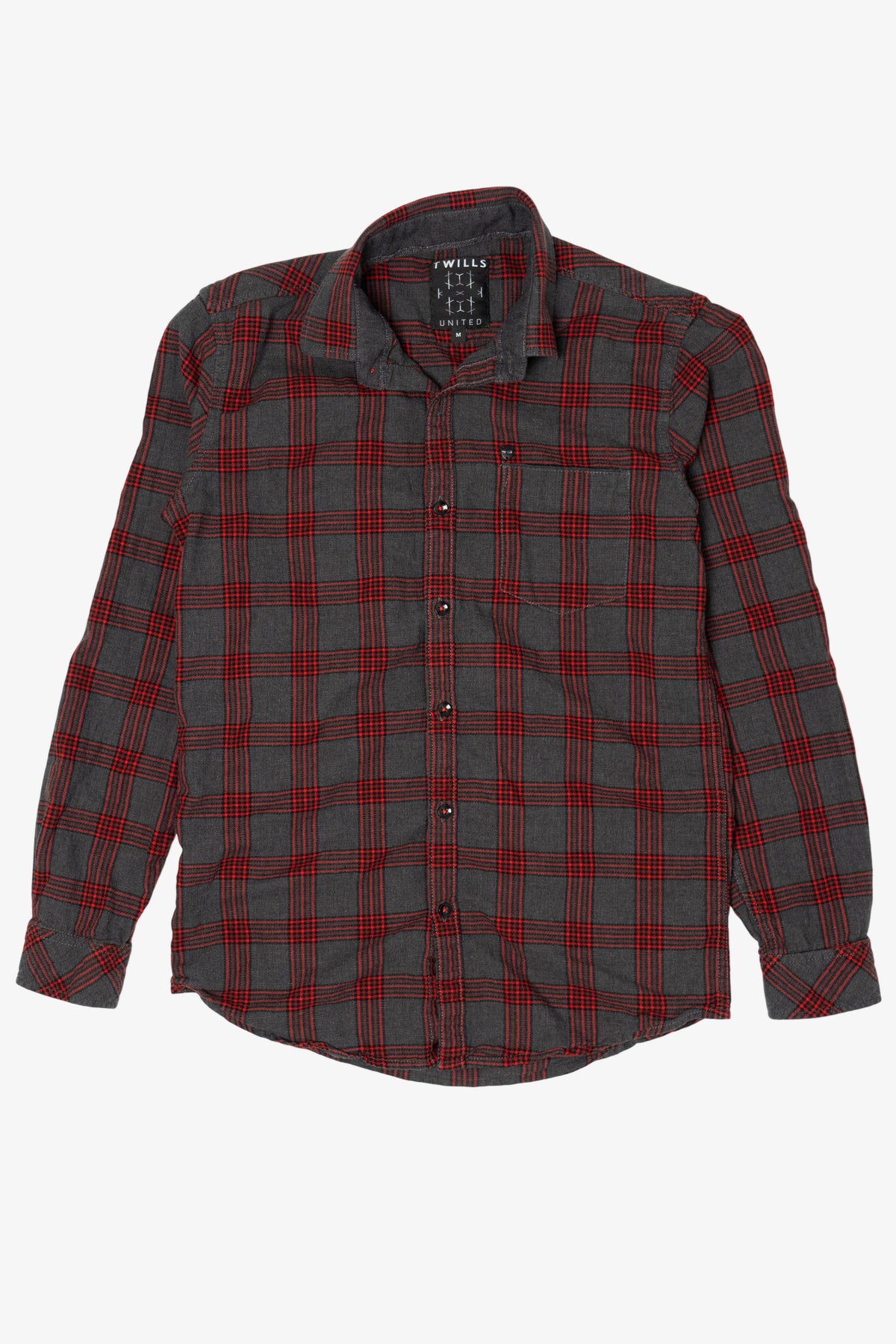 Dark Gray And Red Twills United Flannel Shirt (2010s)