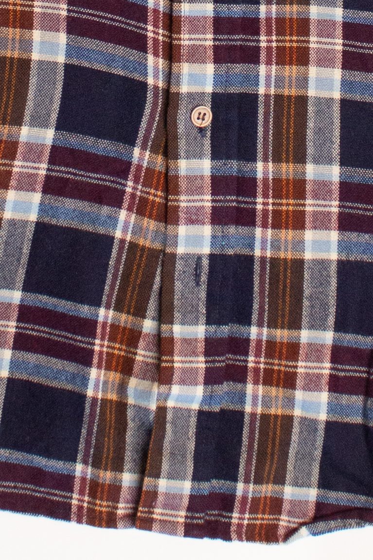 Vintage Sears Navy & Maroon Flannel Shirt (1980s)