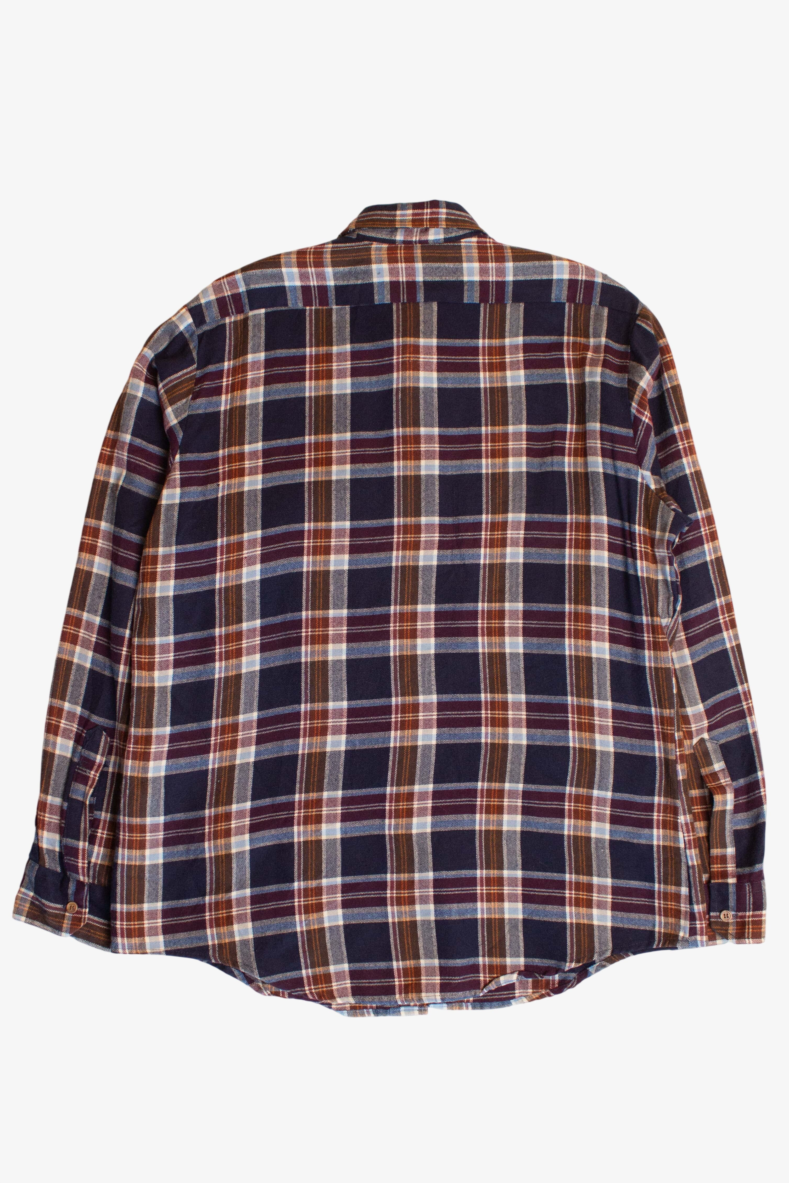 Vintage Sears Navy & Maroon Flannel Shirt (1980s)