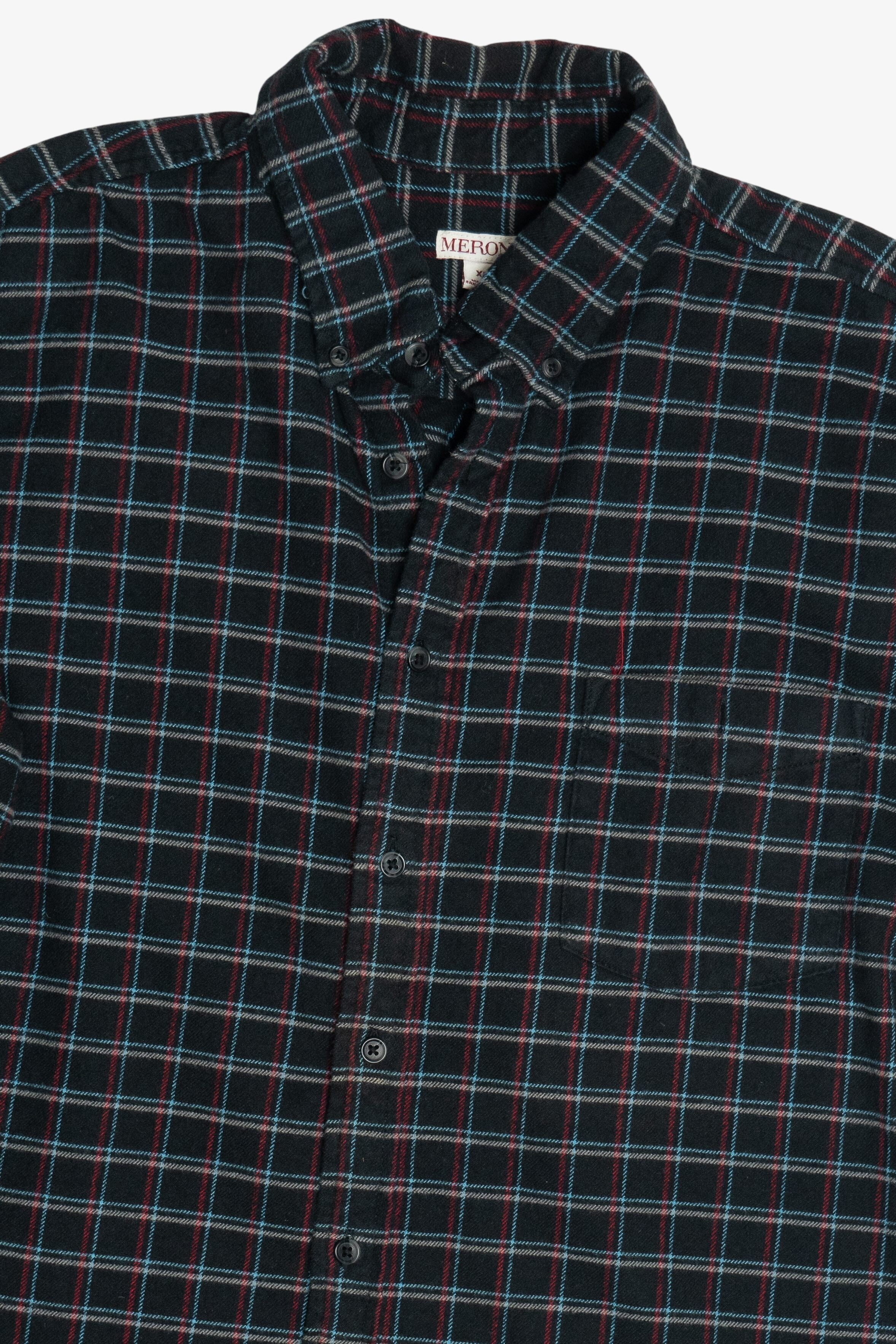 Black Merona Cotton Flannel Button Up (2010s)