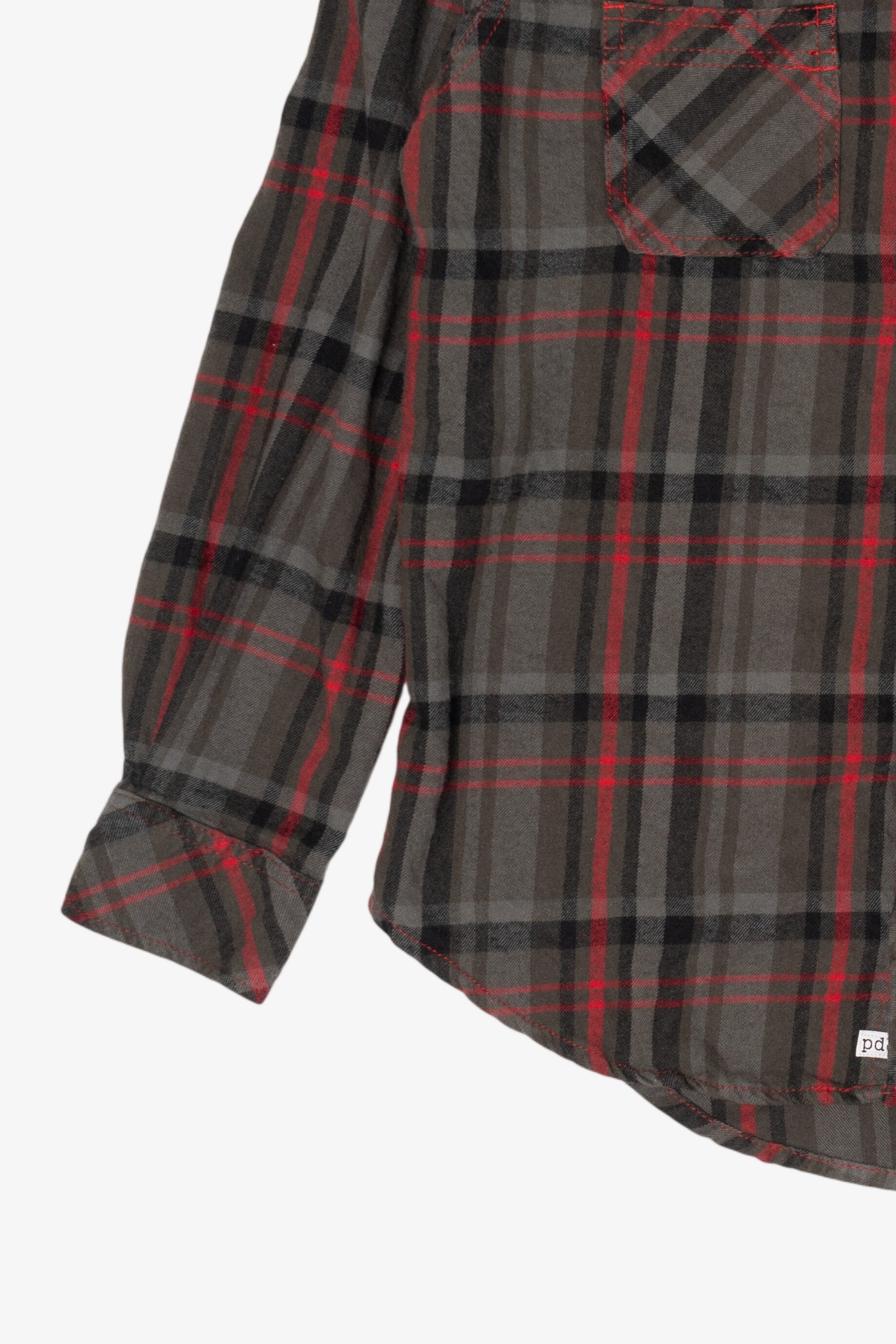 Dark Gray And red PD & C Flannel Shirt