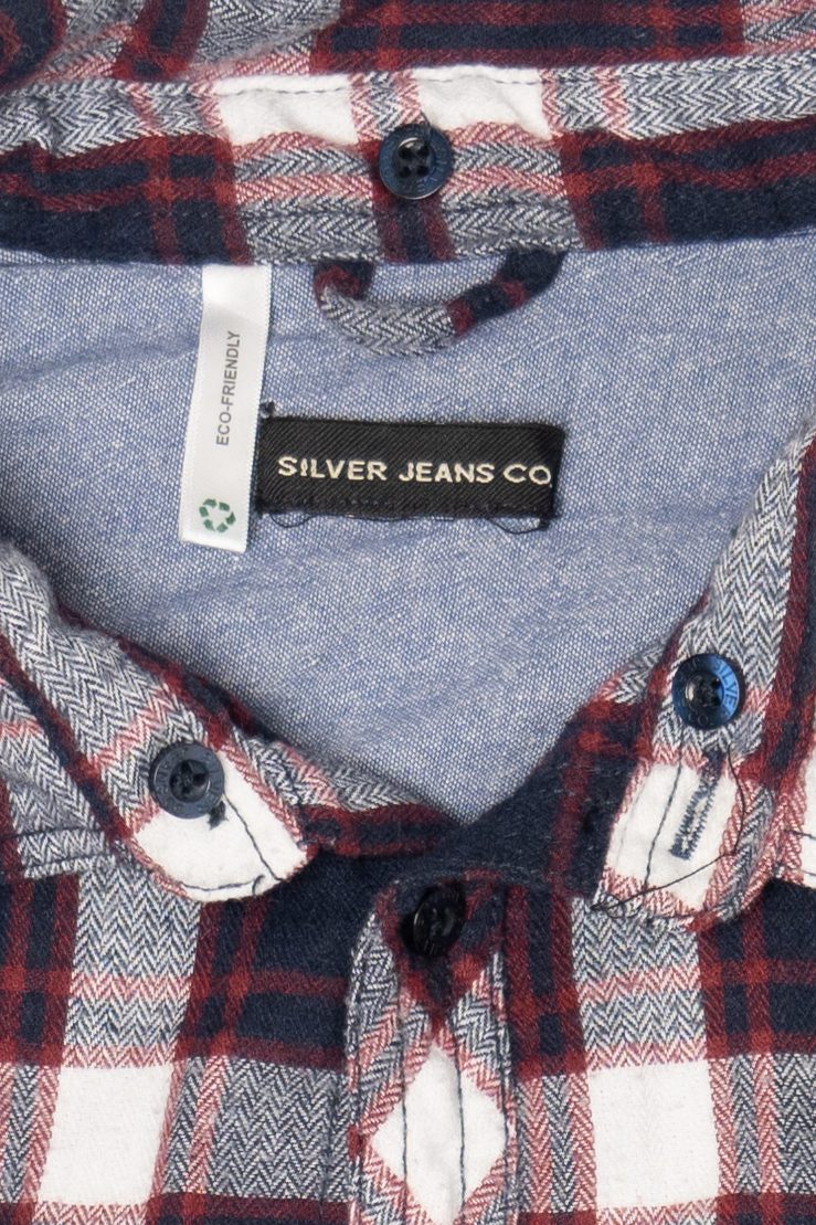 Navy Blue Silver Jeans Co. Flannel Shirt