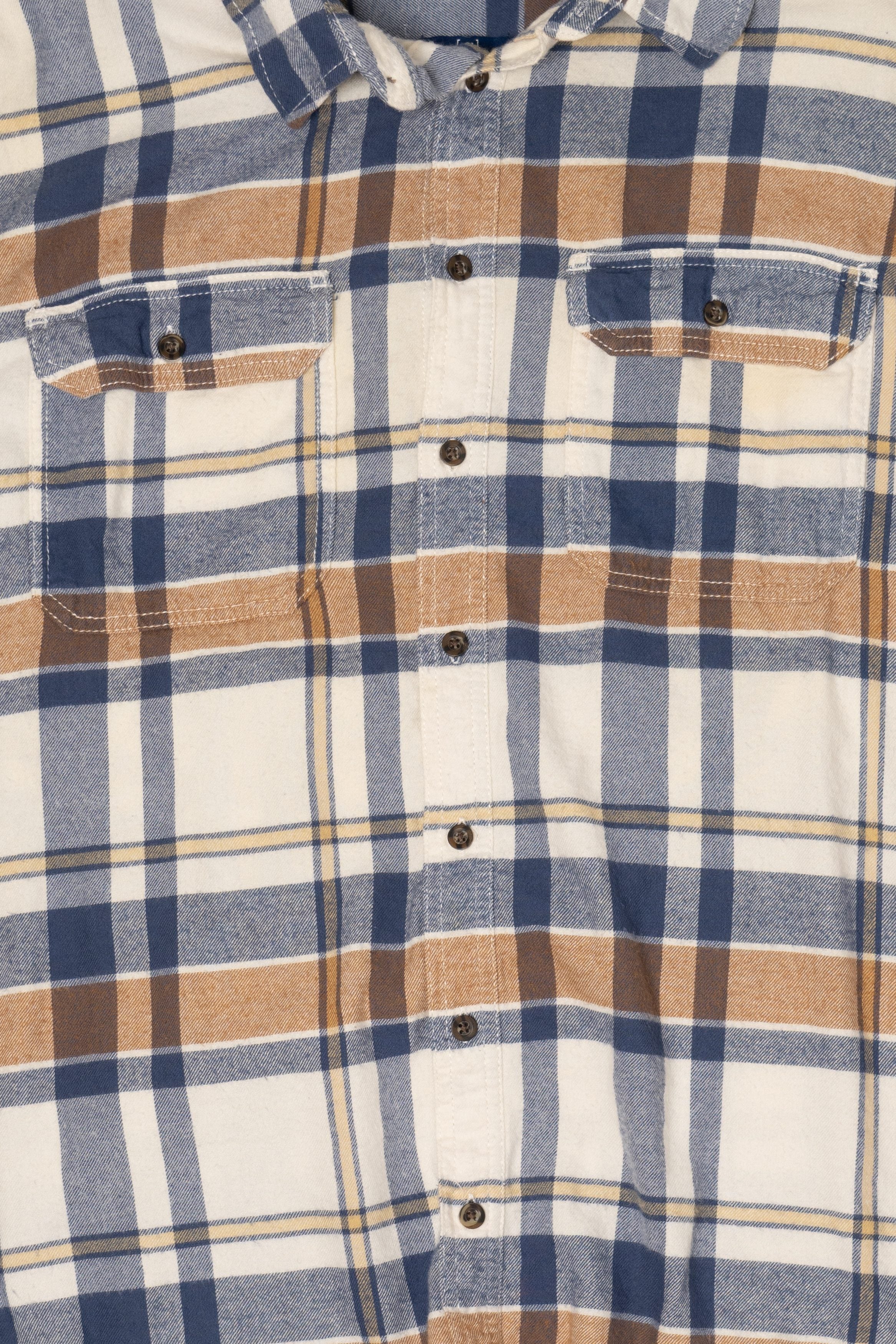 Light Brown And Blue George Flannel Shirt