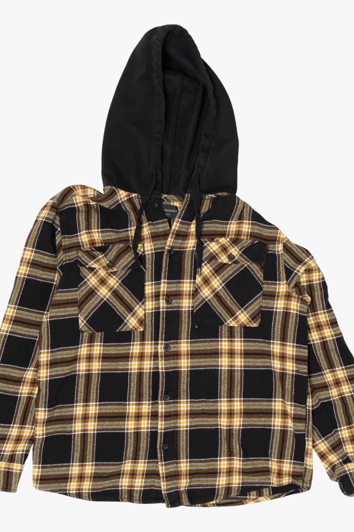 Black And Yellow No Boundaries Flannel Shirt