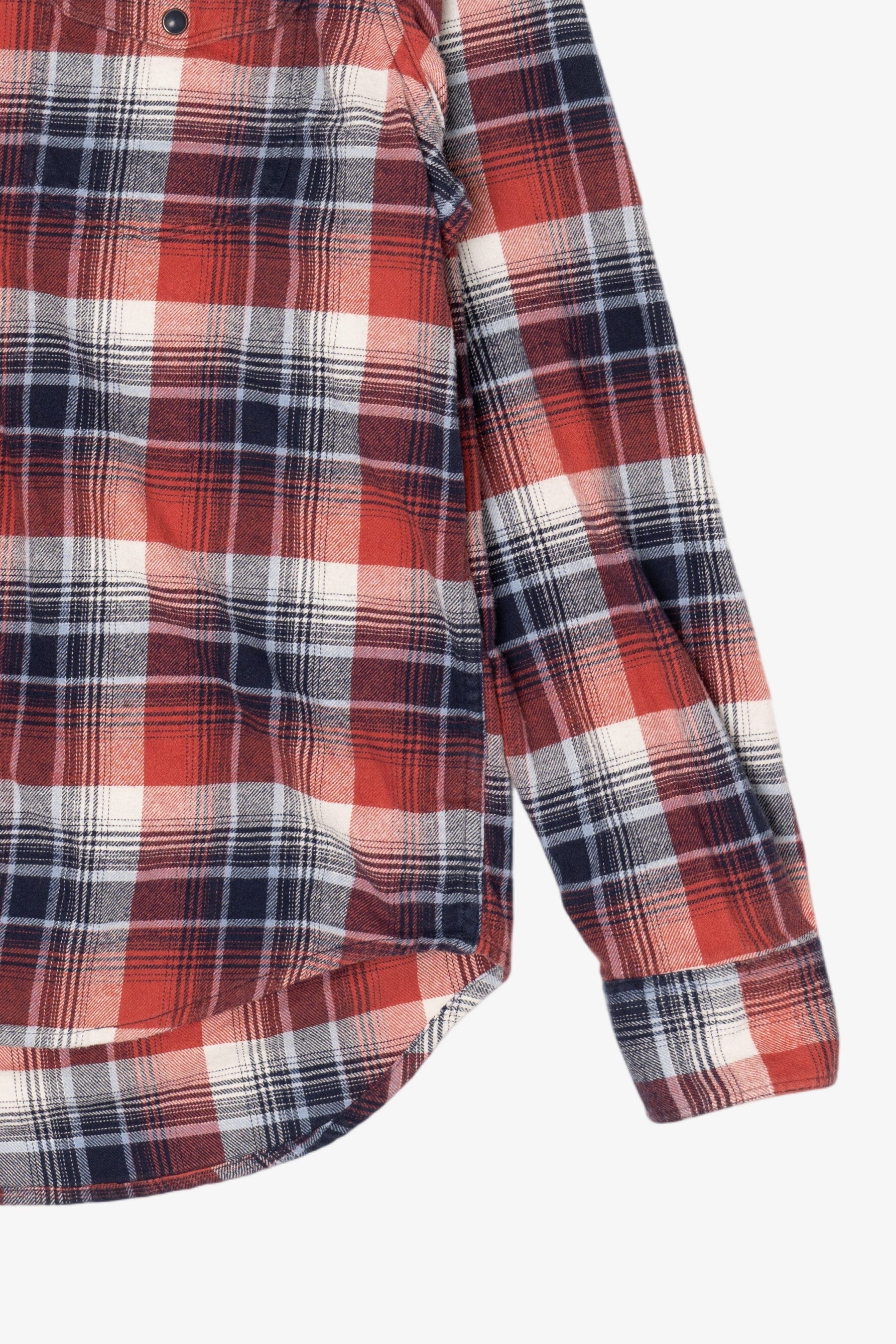 Red And Navy Blue Lucky Brand Flannel Shirt