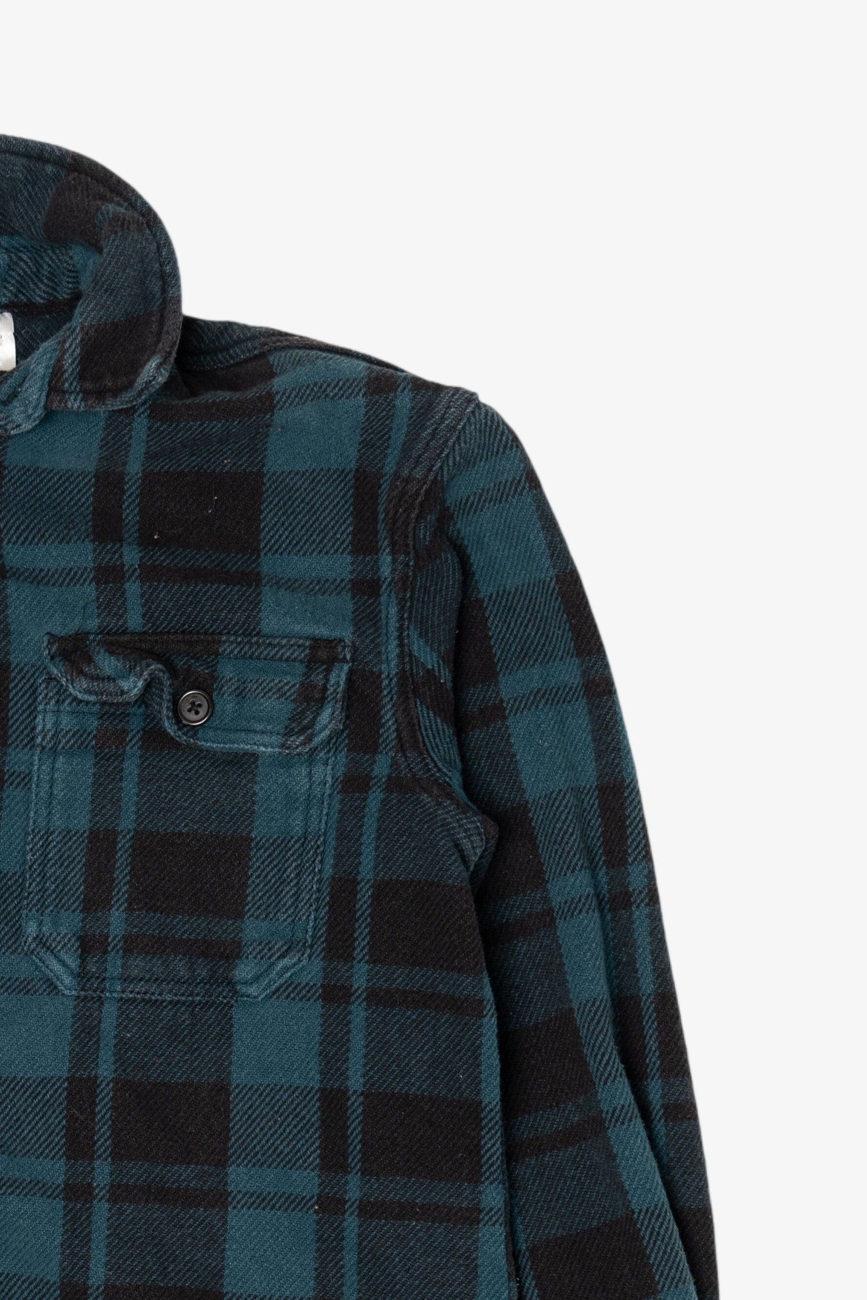 Dark Blue Divided Flannel Shirt