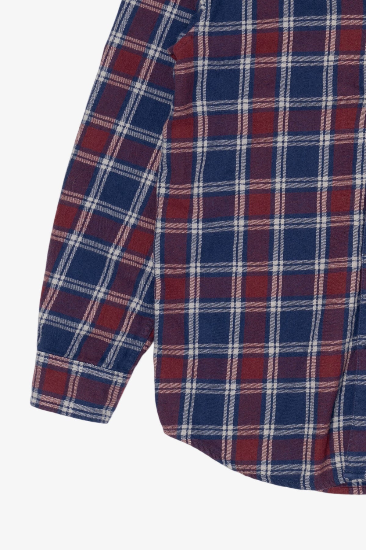 Burgundy And Navy Blue Magellan Outdoors Flannel Shirt (2020s)
